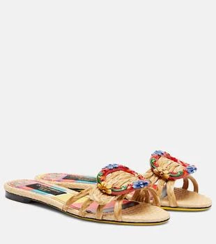 Dolce 
Gabbana | Taormina embellished raffia sandals