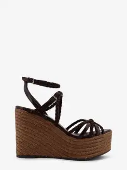Jimmy Choo | Nyra leather and raffia sandals