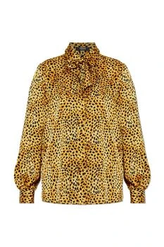 Versace | Versace Leopard-Printed Long-Sleeved Shirt