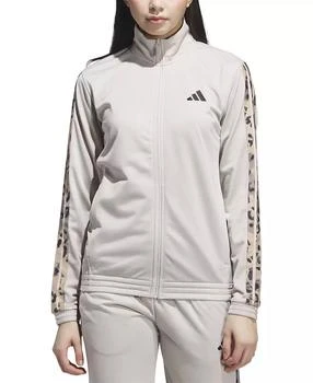 Women
s Animal-Print Stripe Tricot Track Jacket