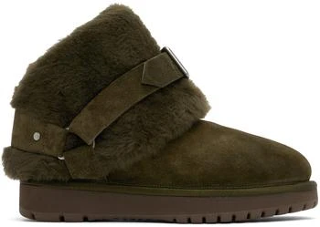 Green Suede & Shearling Chubby Boots