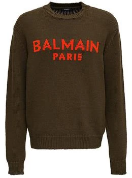 Balmain | Balmain Logo Intarsia Knit Crewneck Jumper