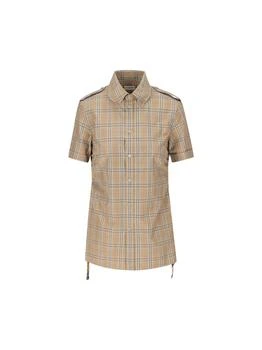Burberry | Burberry Checked Drawstring Hem Shirt