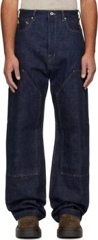 Rick Owens | Indigo Concordians Strobe Double Knee Jeans