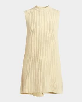 Jil Sander | Sleeveless Wrap-Back Fine Wool Rib Vest