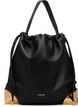 Sacai | Black Corner Metal Drawstring Bag