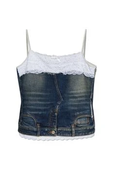 Balenciaga | Balenciaga Lace Detailed Denim Top
