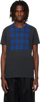 MAISON MARGIELA | Gray Cotton Check Panel T-shirt