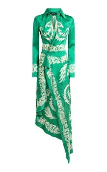 ETRO | Etro Wrapped Satin Midi Dress - Moda Operandi