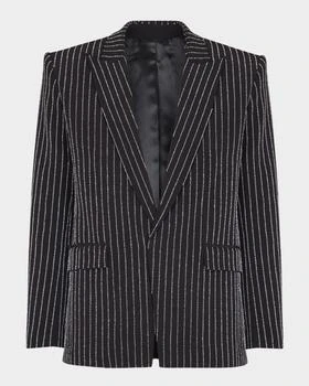 Balmain | Men's Crystal Stripe Single-Button Dinner Jacket