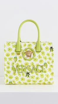 Versace | Fabric and Calf Leather Small Tote