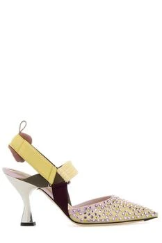Fendi | Fendi Colibrì Embellished Slingback Heeled Pumps