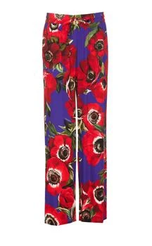 Dolce & Gabbana | Dolce & Gabbana Anemone Printed Flared Charmeuse Pants