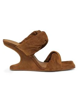 Rick Owens | 90MM Suede Cantilever-Heel Sandals