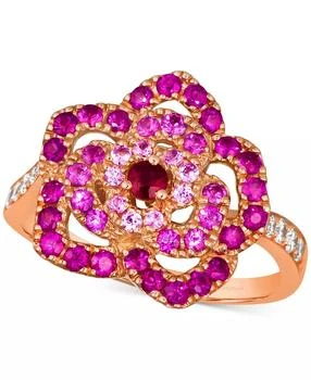 Le Vian | Multi-Gemstone (7/8 ct. t.w.) & Nude Diamond (1/6 ct. t.w.) Flower Ring in 14k Rose Gold