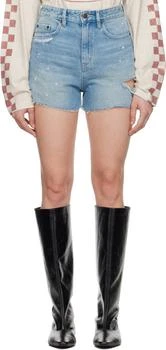 Blue Rise N Hi Kut Out Surge Denim Shorts