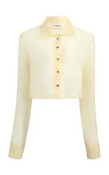 Khaite | Khaite Jasen Shantung-Organza Cropped Shirt - Moda Operandi