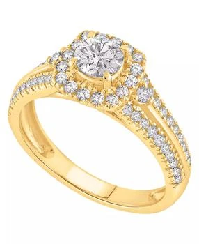 Macy's | Diamond Halo Engagement Ring (1 ct. t.w.) in 14k Yellow Gold