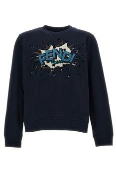 Fendi | Fendi Boompop Motif Embroidered Crewneck Sweatshirt
