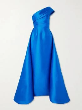 Alba 单肩垂褶缎面斜纹布礼服