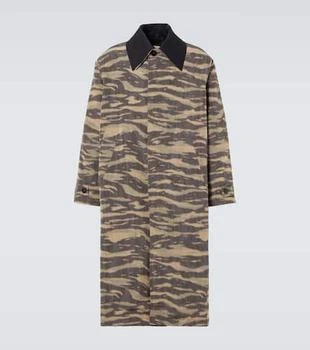 Jil Sander | Camouflage crêpe de chine car coat