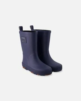 Deux par Deux Rain Boots in Natural Rubber Navy Blue