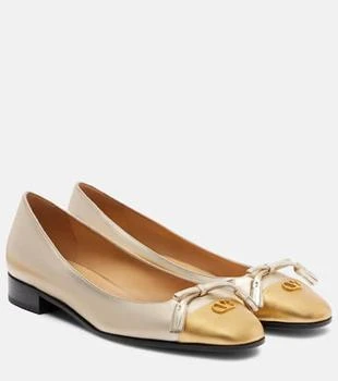 Valentino | Valet Du Roi metallic leather ballet flats