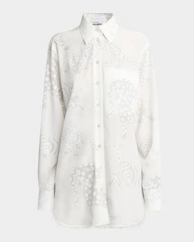Stella McCartney | Cat Burnout Button Down Silk Blouse