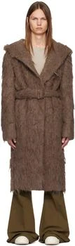 Rick Owens | Brown Slim Hoodie Coat