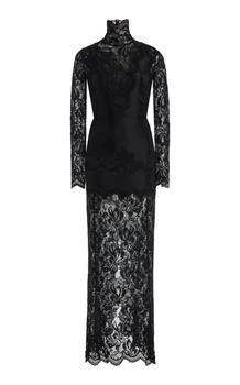 Rabanne | Rabanne Lace Jersey Maxi Dress - Moda Operandi