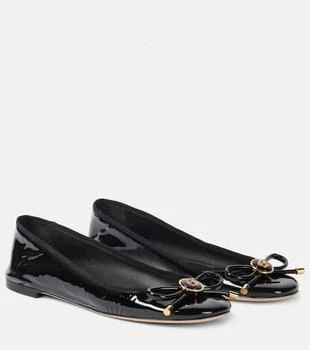 Versace | Opera bow-detail patent leather ballet flats