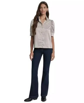 Women
s Stand Collar Puff-Sleeve Shirt
