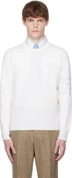 Thom Browne | Off-White Merino Wool Double Face 4-Bar Sweater