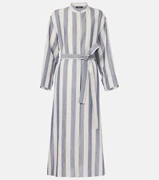 Max Mara | Rima striped ramie and cotton midi dress