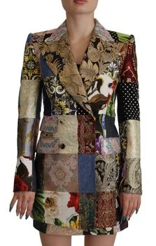 Dolce & Gabbana | Double-Breasted Patchwork Jacquard Blazer Women's Jacket