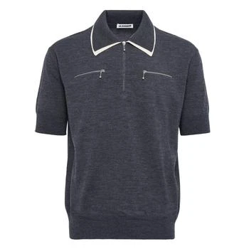 Jil Sander | Jil Sander Zip Detailed Knitted Short Sleeved Polo Shirt