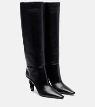 Versace | 85 leather knee-high boots