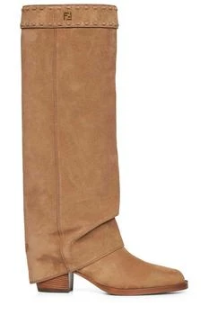 Fendi | Fendi Minerva Square-Toe Knee-High Boots