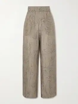 Brunello Cucinelli | Floral-print Silk-satin Wide-leg Pants  - IT46