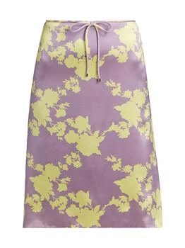 Versace | Wild Roses Silk Midi-Skirt