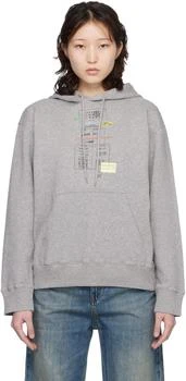 MM6 | Gray Unbrushed Cotton Hoodie
