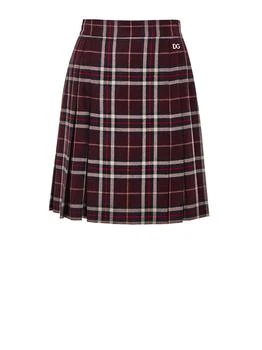 Dolce & Gabbana | Scottish skirt Bordeaux with Feet Dolce & Gabbana