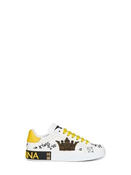 Dolce & Gabbana | DOLCE & GABBANA | White leather Portofino sneakers | Man | 41