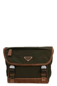 Prada | Prada Re-Nylon Triangle-Logo Panelled Messenger Bag