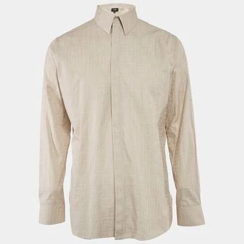 Fendi | Fendi Beige Zucca Jacquard Button Front Shirt XL