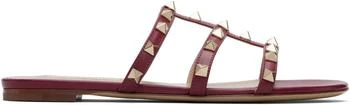 Valentino | Red Rockstud Flat Slide Sandals