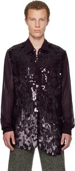 Dries Van Noten | Purple Sequinned Shirt