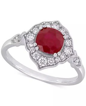 Macy
s | Ruby (1-1/4 ct. t.w.)
Diamond (1/3 ct. t.w.) Halo Ring in 14k White Gold