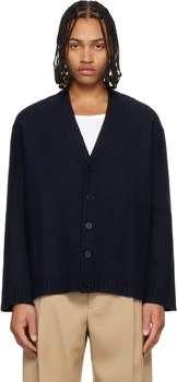 Jil Sander | Navy Wool V-Neck Cardigan