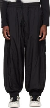 Y-3 Black Raw Edge 3 Stripes Nylon Shell Track Pants